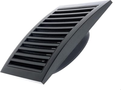 Rond Ventilatierooster 125 mm Antraciet met Schuifregelaar en Flens