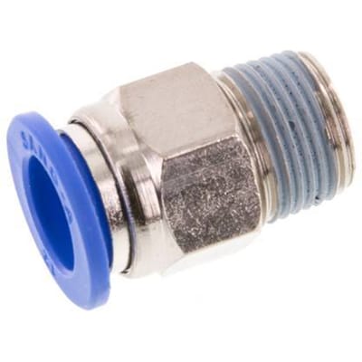 12mm x R3/8'' Messing/PA 66 Insteekfitting Buitendraad NBR [2 Stuks]