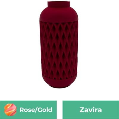 Zavira moderne vaas – Decoratieve vaas - Roze / Goud - 3d geprinte vaas – geschikt voor droogbloemen - 20CM