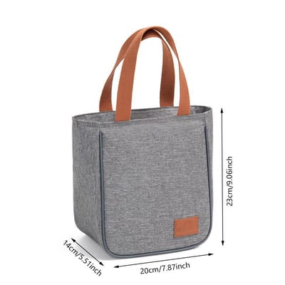 Mode Draagbare Grijze Tote Isolatie Lunchtas voor Kantoorwerk School Koreaanse Oxford Stof Picknick Koeltassen gray