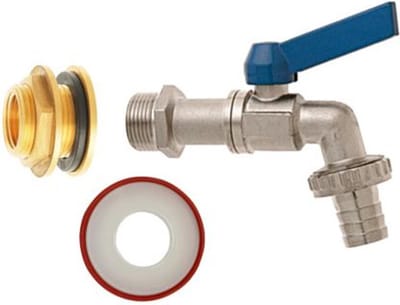 Geka regenton aansluitset, met kraan, 1x buitendraad 13 mm x 3/4 inch