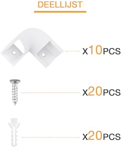 Hoekverbinders LED Profiel - 90 Graden Koppeling - Licht Doorlopend Maken - Vormt Vaste Hoek - 10 Stuks - Wit