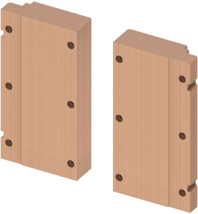 TECE TECEprofil Houten platenset voor opname van opklapbare steungrepen, 9042008
