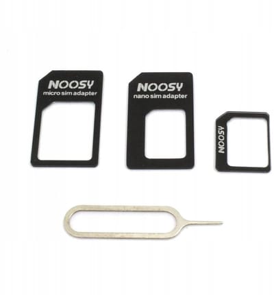 Noosy Serie - Simkaartadapter - 3-in-1 - Zwart - Inclusief Kluczyk