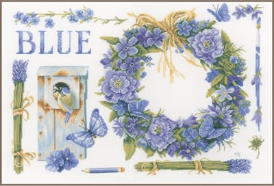 Lanarte - Telpakket kit - Lavendelkrans met Pimpelmees - Marjolein Bastin - PN-0149993