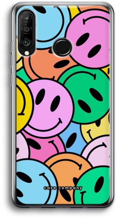 Case Company® - Hoesje geschikt voor Huawei P30 Lite hoesje - Smiley N°1 - Soft Cover Telefoonhoesje - Bescherming aan alle Kanten en Schermrand