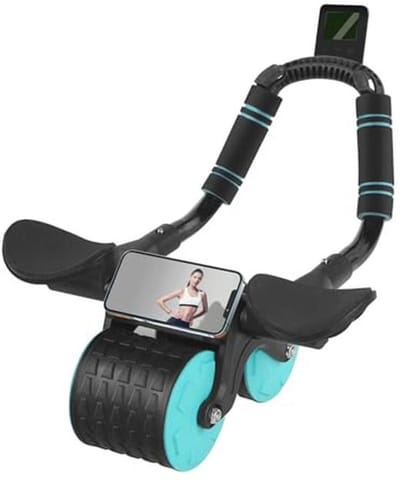 Ab Roller Wiel met Timer - Automatische Rebound & Dubbel Wiel voor Effectieve Buikoefeningen