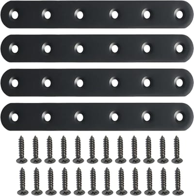 Set van 4 Rechte Verbindingsplaten voor Reparatie en Bevestiging in Roestvrij Staal (16cm)