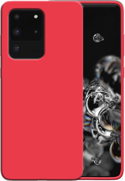 Smartphonica Siliconen hoesje voor Samsung Galaxy S20 Ultra case met zachte binnenkant - Rood geschikt voor Samsung Galaxy S20 Ultra