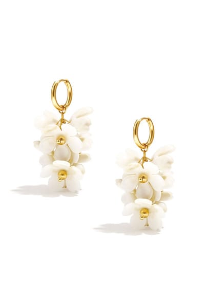 Bijoutheek Oorhangers Zomer Bloemen Tros Off-White