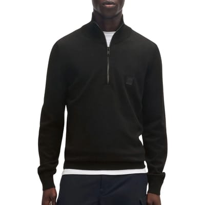 BOSS Kanobix Half Zip Trui Zwart - Maat M - Heren - Quarter zip