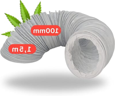 Afvoerslang - Ventilatieslang Flexibel - Kweekruimte Ventilatie - Scheurvast PVC Materiaal - 100 mm 1.5 m - Zwart