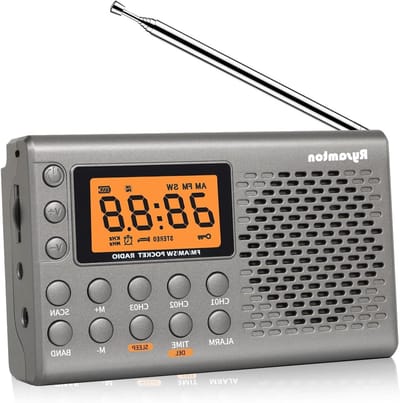 Draagbare Radio - Zakradio AM FM - Muziek Luisteren - DSP Chip Ontvangst - Groot Display - Grijs