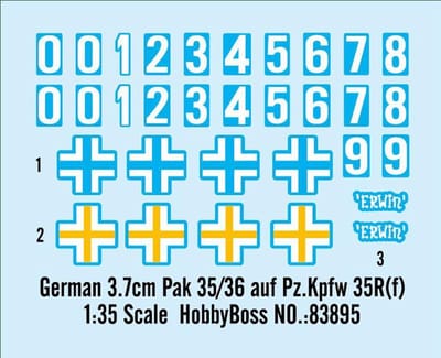 HobbyBoss Modelbouwpakket Militaire voertuigen - 83895 German 3.7cm Pak 35/36 auf Pz.Kpfw 35R(f) Plastic - 1:35 - Modelbouw