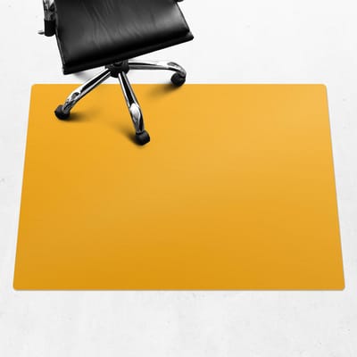 Wallfluent - Vloerbeschermer Sinaasappelschil - 140x100 cm - Licht Oranje Bureau Stoel Mat - Rechthoekig - PVC Vloerbeschermer-Computer Stoel Mat-Kantoordecoraties - Levendige en warme kleuren
