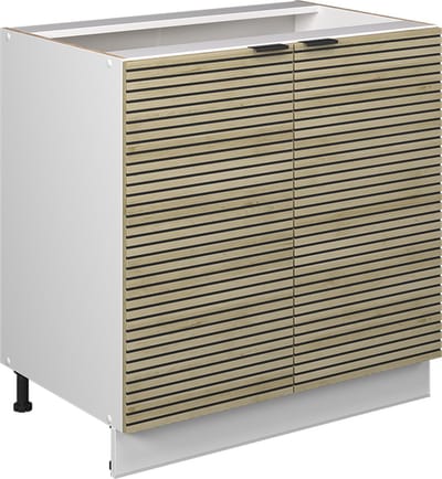 Vicco Keukenonderkast Fame-Line, Eiken paneel/Wit, 80 cm marmer werkblad