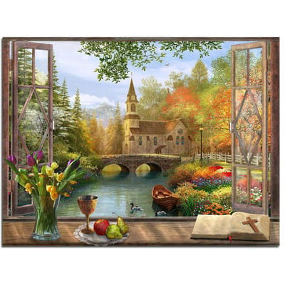 Outsite landschap 5D DIY diamant schilderij landschap volledige ronde diamant borduurwerk 20X30CM beige