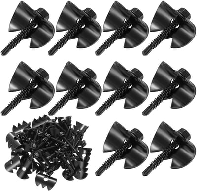 Set van 33 Schroefklemmen voor Gevlochten Draadgaashekken, Herbruikbare Klemmen met Geribbelde Klauwen, Inclusief Bevestigingsschroeven en Clips voor Tuinhekken en Netten