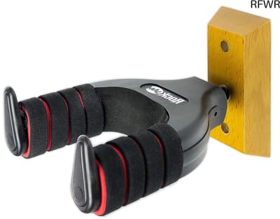 RFWR® Universele Wandmontage Gitaarhanger met Houten Voet - Geschikt voor Akoestische en Elektrische Gitaren en Basgitaren