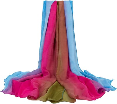 Dames sjaal - Luchtige omslagdoek - Zonbescherming zomer - Zacht chiffon materiaal - Grote afmeting - Kleurverloop