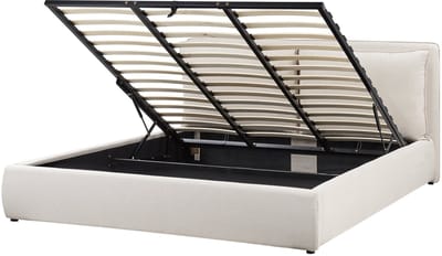 BAJONNA - Bed met opbergruimte - Beige - 180 x 200 cm - Polyester