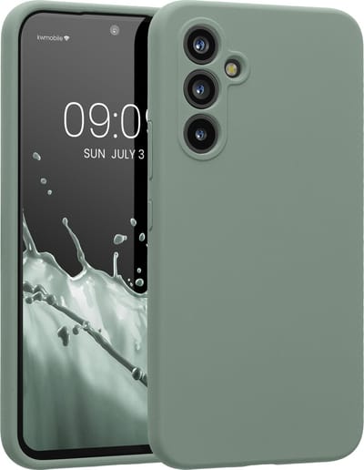 kwmobile telefoonhoesje geschikt voor Samsung Galaxy A54 5G - TPU backcover met siliconen coating - Smartphone case in Regenwashed groen