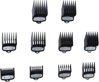 Vervangende snijgeleider geschikt voor Wahl tondeuses, professionele kam, limietkam, 10-pack tondeusekammen