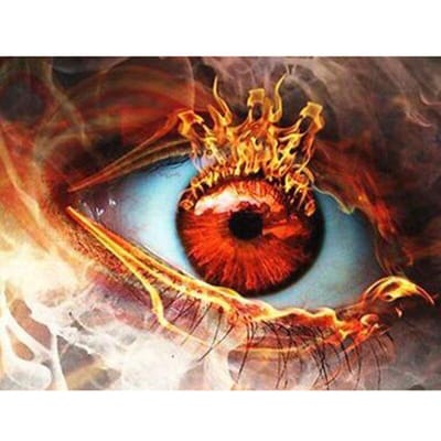 5D Diamond Painting Seizoen Diamond Mozaïek Fire Eye Volledige Ronde Diamond Borduren Strass Foto 20X30CM gray