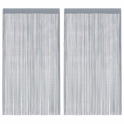 vidaXL - Koordgordijnen - 2 - st - 100x250 - cm - lichtgrijs