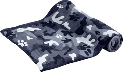 Bubimex - Hondendeken - Zachte polar fleece- 75 x 50 cm - zwart / grijs