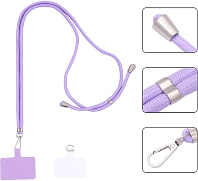 Casemania Universele Telefoonkoord - Bright Lila - Verstelbare Telefoonketting - Crossbody Draagkoord Koord voor Telefoon - Lanyard Cord - Paars