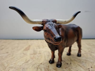 Texas Longhorn Cow beeld - Longhorn - Koe - Decoratie - Woonaccessoires - 15cm Hoog