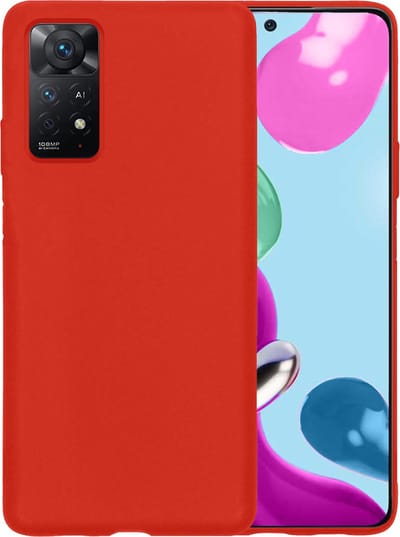 Hoesje - Geschikt voor Xiaomi Redmi Note 11 - Sterk & Shockproof - Hoes Cover - Siliconen Case - Telefoonhoesjes - Rood