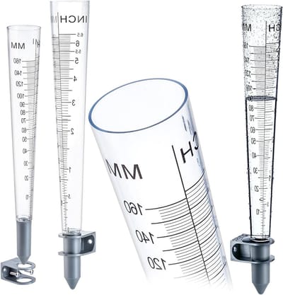 KADAX Regenmeter met wandhouder, regenwatermeter van kunststof voor het meten van neerslag, weerbestendige neerslagmeter voor tuin (31 cm)