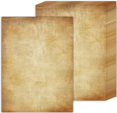 Dailygoods - Acidea Vintage briefpapier met 100 vellen, 120 g/m² dikker A4 vintage dubbelzijdig drukpapier, antiek gestructureerd briefpapier voor cv, diploma, schrijven, certificaten