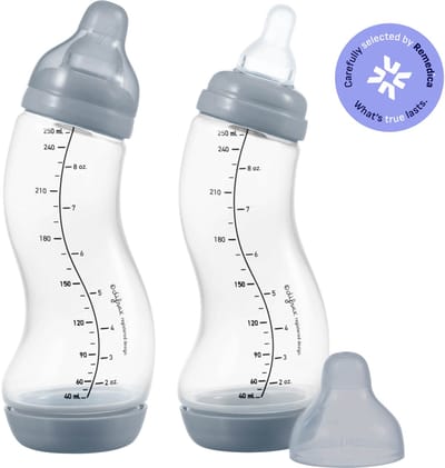 Difrax Babyfles Natural - 250 ml - Wit - 2 Stuks - S-fles - Anti Koliek