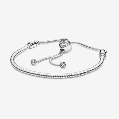 Fler® | Bedelarmband dames zilver | Verstelbare Zilveren armband | geschikt voor alle populaire bedelcollecties | Valentijnsdag cadeau | Bedelarmband | Verstelbare sluiting | hart vortmige sluiting | Elegante dames armband