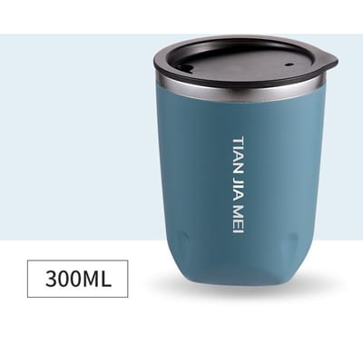 300ML Thermische Mok Bierbekers Roestvrijstalen Thermosfles Geïsoleerde Tumblerbeker met Deksel Reiswaterfles 20oz Thee Koffiekopje 300ml blauw