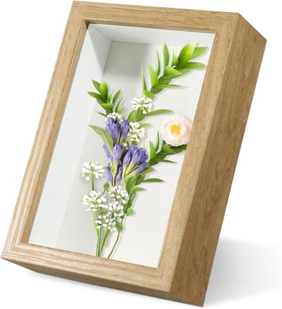Vitrine 10x15 cm voor Herinneringen, Legpenning, Medaille, Trouw Cadeau, Tickets, Foto's, Droogbloemen, Blind Box, Poppen - Houtkleur