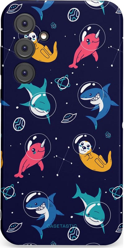Casetastic Hoesje Geschikt voor Samsung A35 - Stijlvolle Beschermende Duo-layer Case - Ruimte Oceaan Blauw