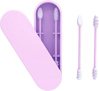 Herbruikbare Wattenstaafjes - Siliconen Stokjes - Oren Reinigen - Flexibel Zacht Materiaal - 2 Stuks - Blauw Grijs Groen Roze Paars