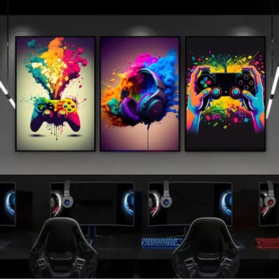 Canvas poster - 3 posters - Gaming life - muurposter - Playstation - Xbox - jongenskamer - grappige poster - muur poster - Kado - Zonder lijst - Posters - Vintage posters - Trendy