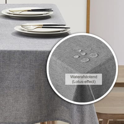 Dailygoody - Tafelloper Waterafstotend - Vlekbescherming - Donkergrijs - Wasbaar Tafelkleed - 40x260 cm - Geschikt voor Eettafels - Kunstlinnen