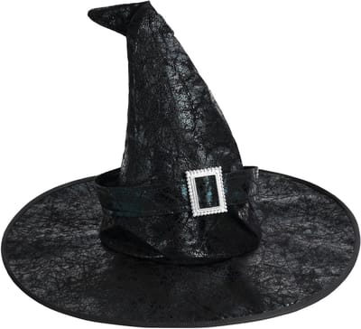 Grote Halloween Heks Hoed voor Vrouwen met Brede Rand - Fantasie Kostuum, Cosplay Accessoires en Feestdecoratie