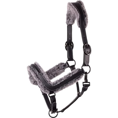 Harry's Horse Halster Leder Anatomic Furry Matt Zwart - Cob
