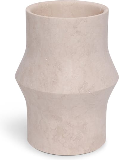 MOOISA - Design Vaas - Travertine Ø12x20cm - rond marmer dienblad - vierkant marmer dienblad - decoratie schaal - tapasplank - serveerplank