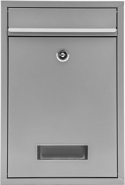 Zilveren brievenbus - Wandmontage brievenbus - Post ontvangen - Veilig met sleutel - 32 cm hoog - Zilver