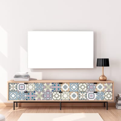Meubeldecoratiestickers - Zelfklevende stickers voor keuken en woonkamer - 24 gele meubeltegelstickers - 24 stickers van 15x15 cm