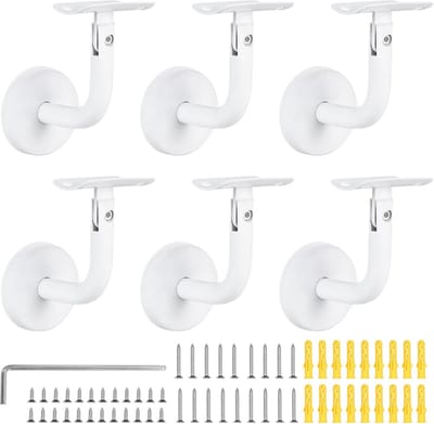 Stevige RVS Trapleuninghouder voor Wandmontage - Zwart (Set van 6)