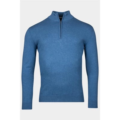 Baileys Trui Half Zip Single Knit Near Uni Color Delft Blue / male